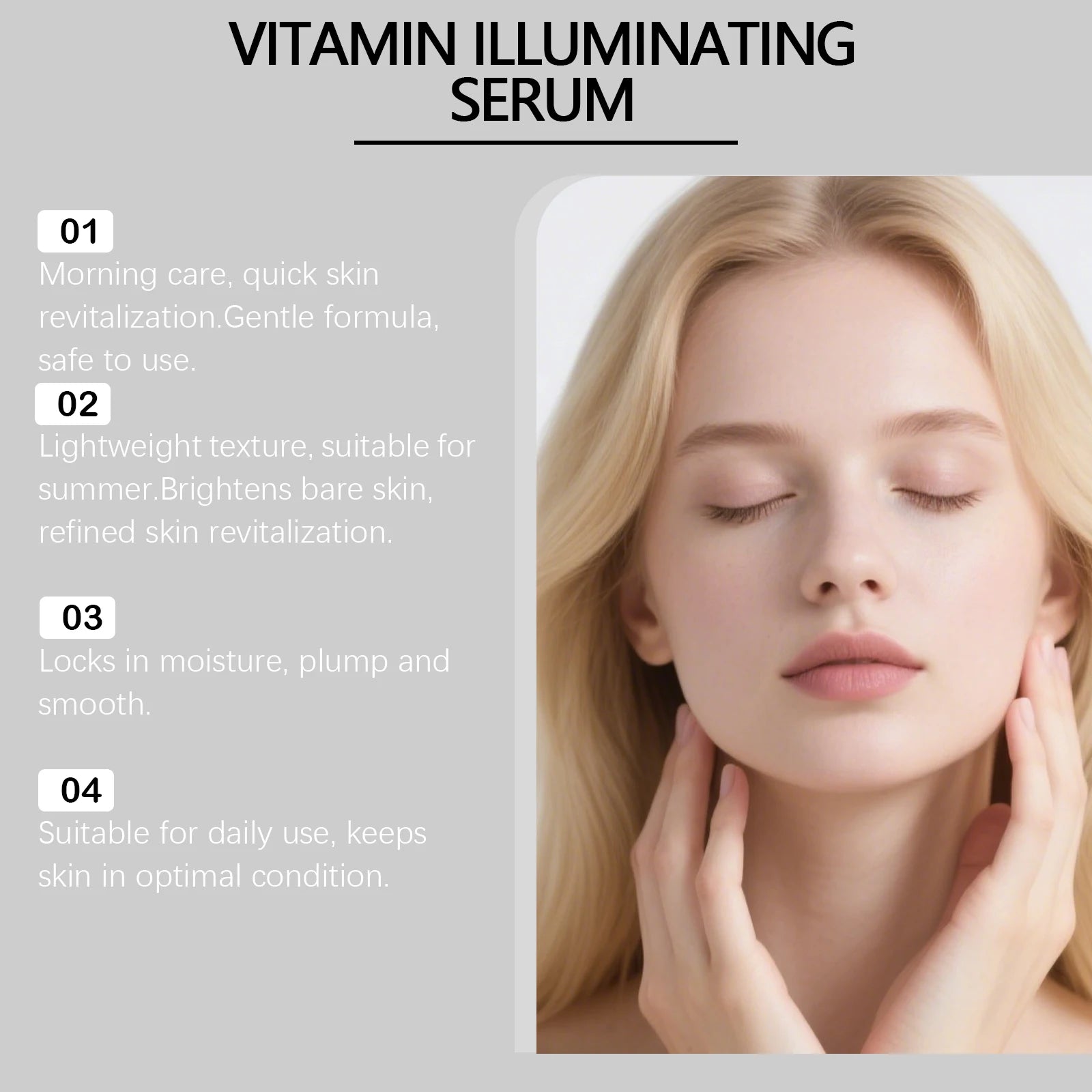 Vitamin C Illuminating Serum Brightening & Hydrating Facial Serum Even Skin Tone Soothes Dryness Daily Skincare Glowing Essence Qme