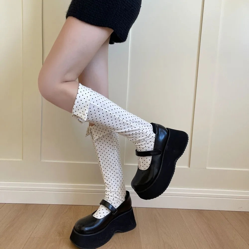 Comfortable Button Flip Collar Socks Lapel Novelty Polka Dot Socks Solid Color Hosiery Short Ankle Socks Female Qme
