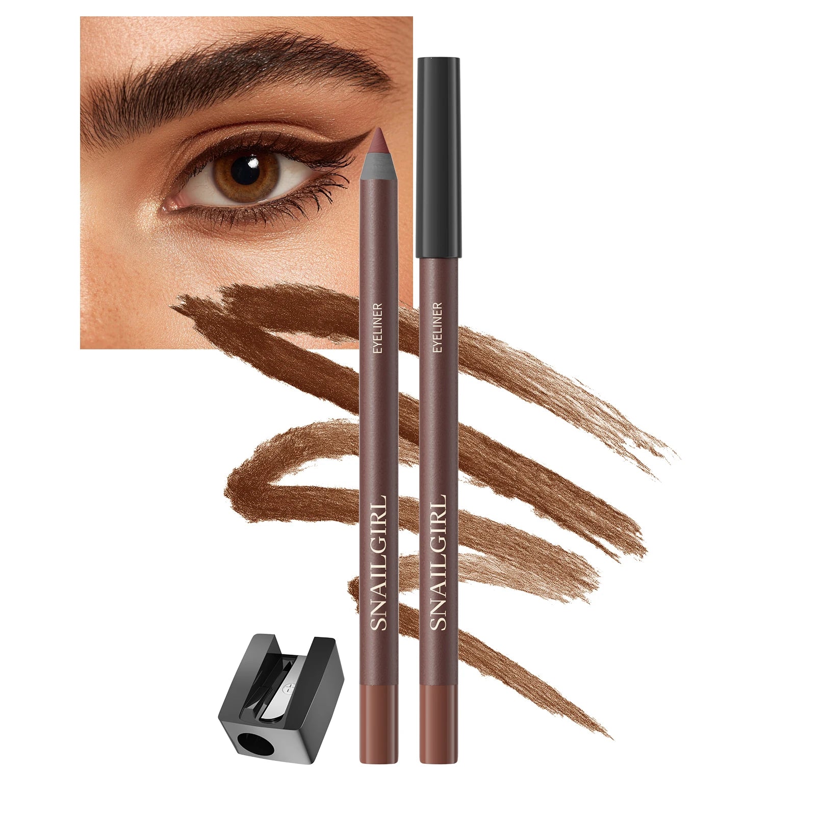 1Pc Eyebrow Pencils - Waterproof,Long-Lasting,Black, Gray, Dark Brown, Beginner-Friendly Eyebrow Pencils Qme