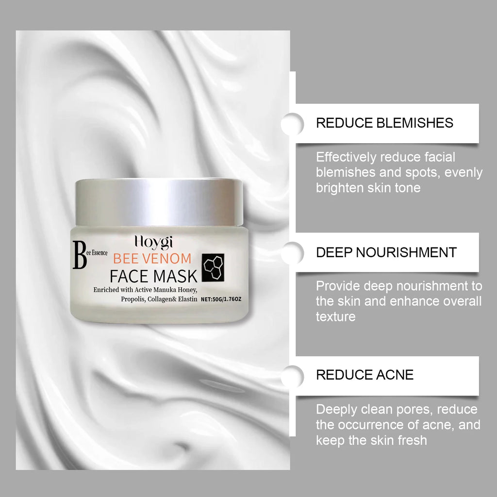 Propolis Facial Mask Moisturizing Brightening & Pore Purifying Soothing Bee Venom Firming Skin Facial Care Mask Nourishing Qme