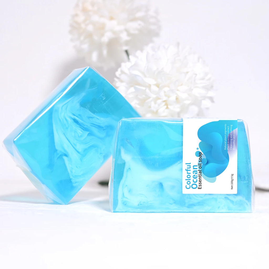 Sea Salt Colorful Handmade Soap Skin Whitening Acne Removal Facial Qme