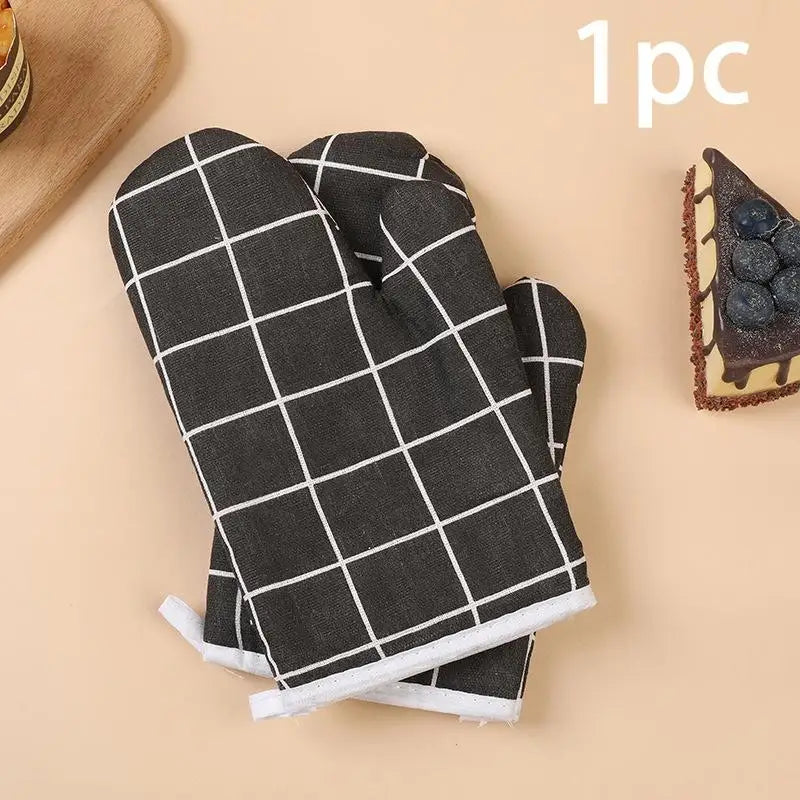 Insulated Kitchen Gloves Anti-scald Heat-resistant Thickened Oven Qme D