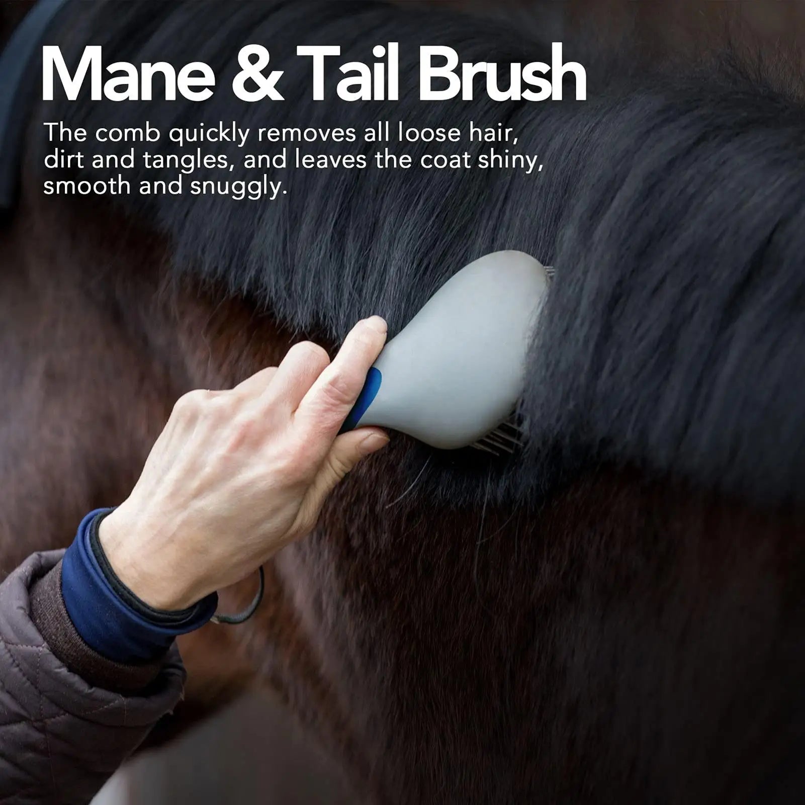 Horse Brushes Grooming Professional Mane Tail Brush Humanized Handle Qme