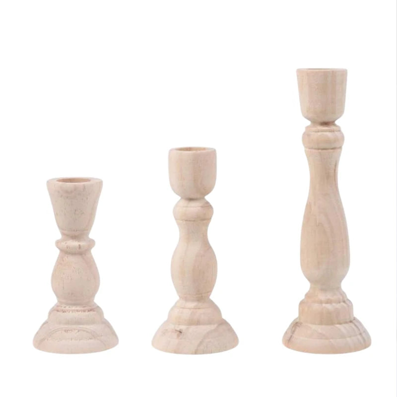 Wedding Party Birthday Home Table Decoration Wooden Candlesticks Qme