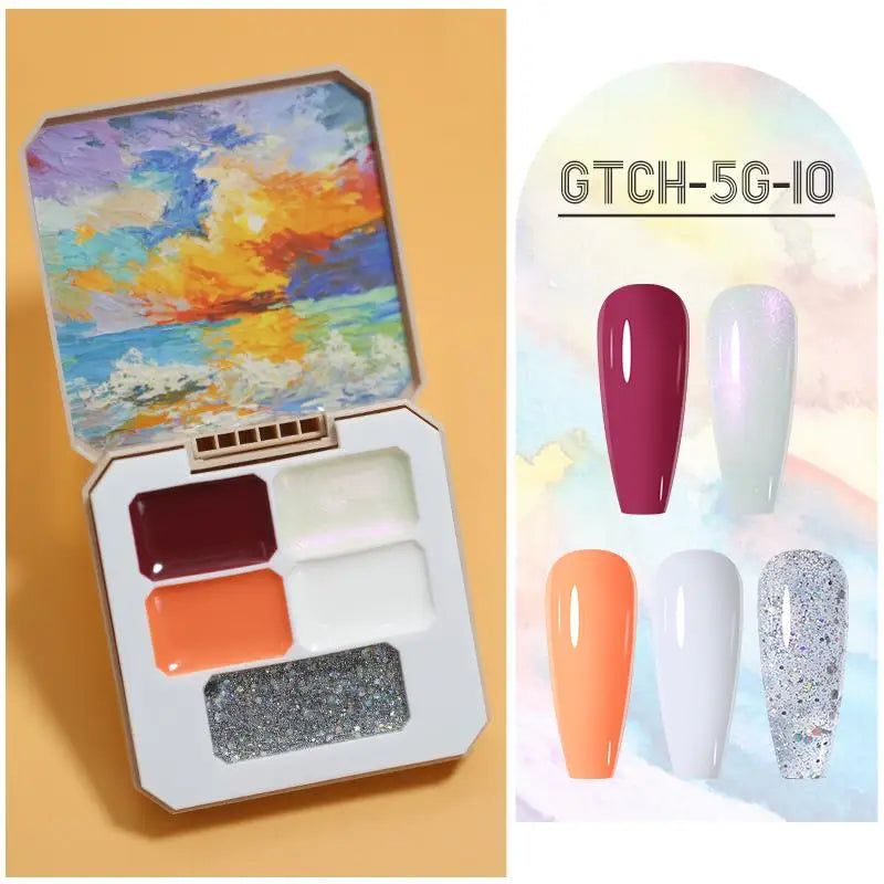 Solid Nail Polish Glue 5 12 16 Colors Manicure Semi Permanent Varnish Qme GTCH-5G-10