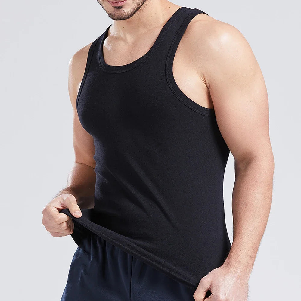 Men Solid Tank Top Breathable Sport Vest Quick-drying Keep Fit Shirt Sleeveless Square Neck T-shirt Running Fitness Clothing Qme