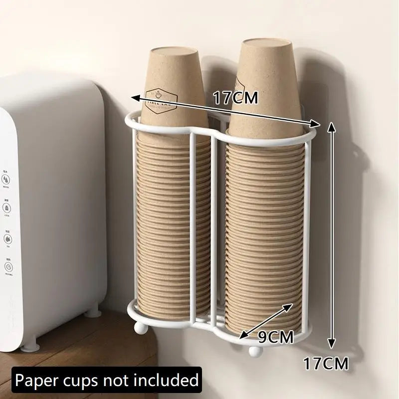 Metal Disposable Cup Storage Holder Rack Shelf Water Tea Cups Qme B1