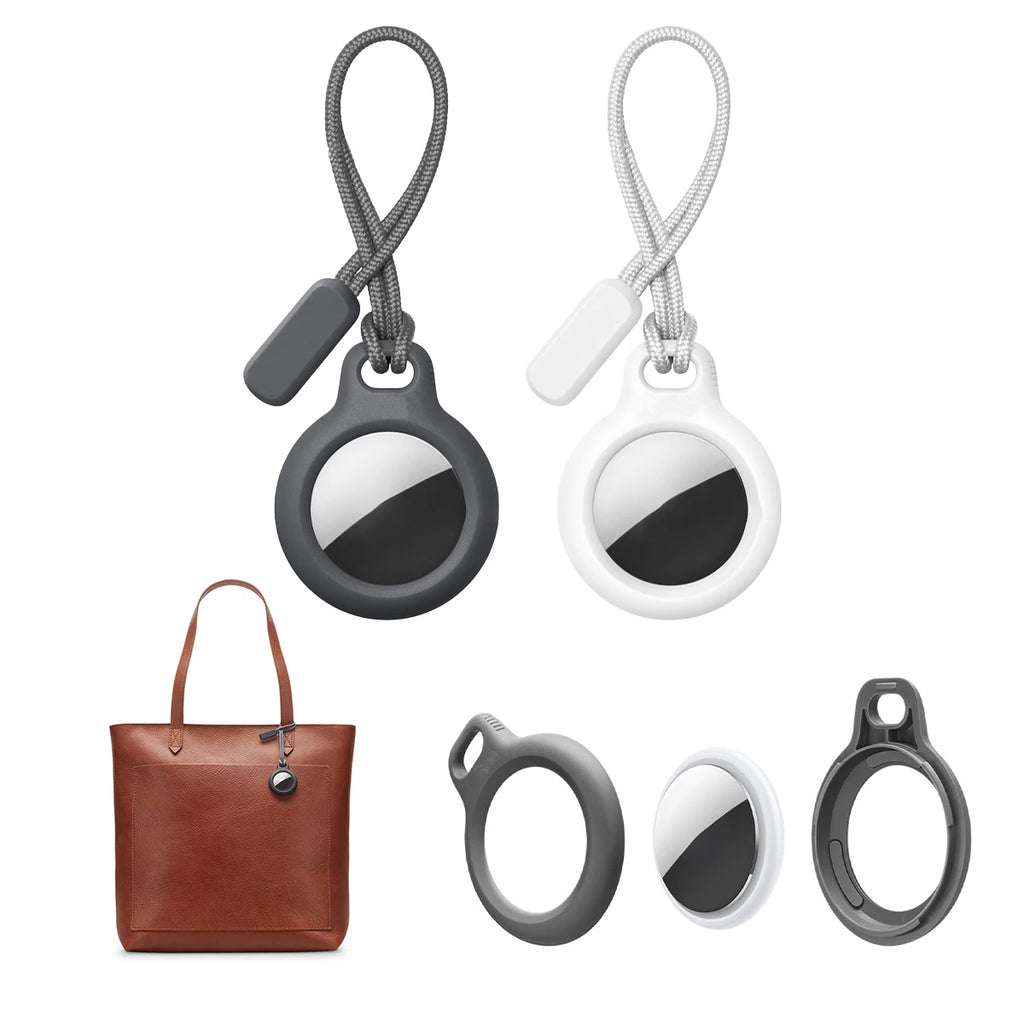 Stylish Holder with Strap For Apple Airtag Case Protective Cover Bumper Tracker Accessories Anti-scratch Keychain Air Tag Cover Qme