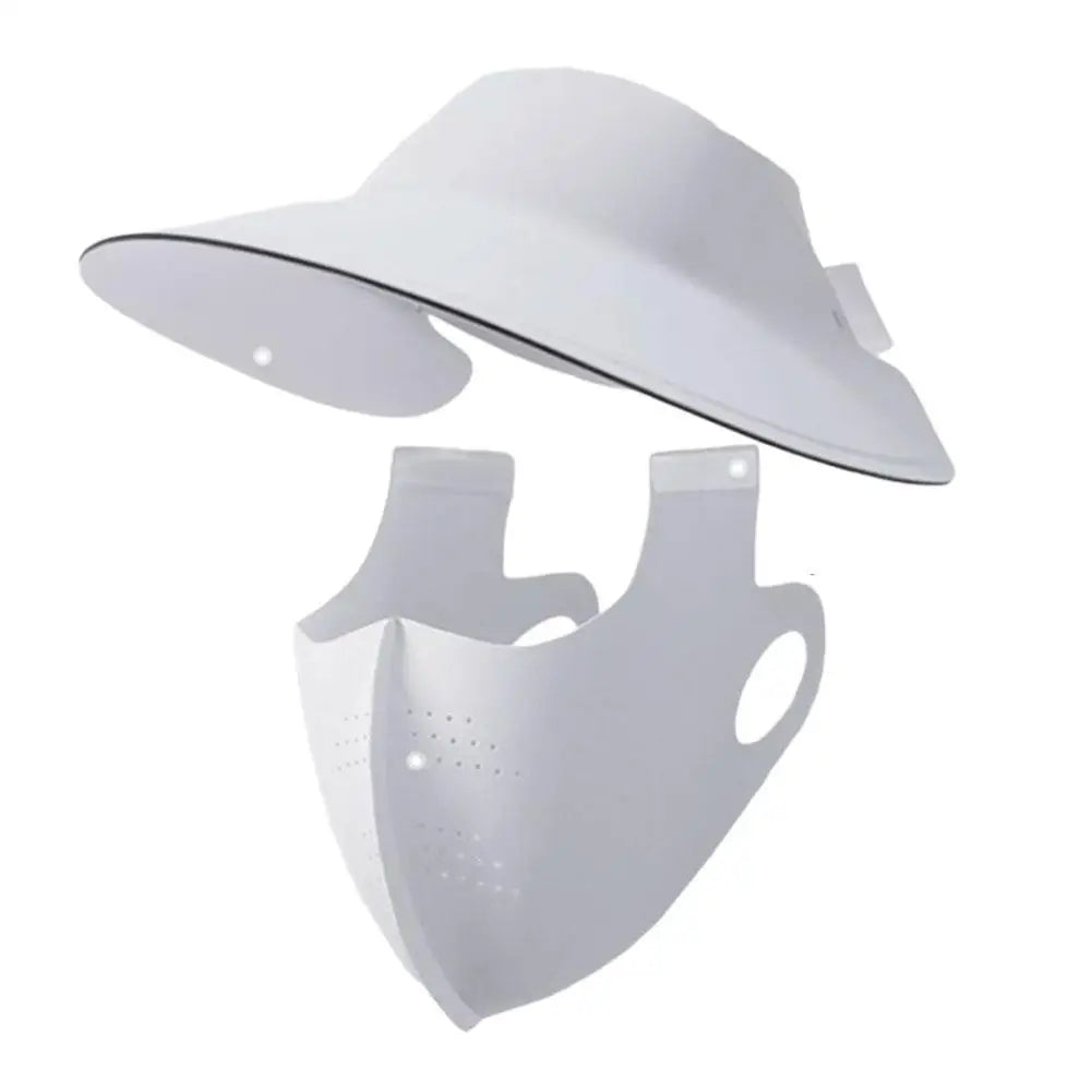 Sunscreen Face Mask Sun Visor Hat UPF 50+ Summer Cover Full Qme Gray