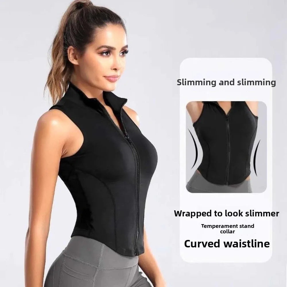 Ins Fashion Slim Fit Yoga Tight Vest Sweat-absorbent Black White Crop Qme