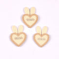 10pcs 35x26mm Assorted Color Knitted Heart Patches Cute Bunny Ear Appliques with, DIY Hair Accessories Crafts No Glue cp3856 Qme 35x26mm-3