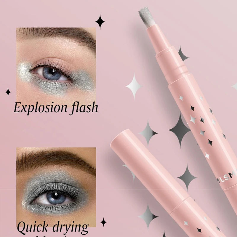 With Bristles Glitter Liquid Eyeshadow Cream Shimmer Bronzers Highlighter Makeup Gel Face Body Brighten Natural Contour Makeup Qme