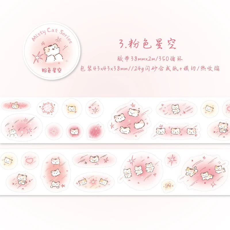 38mm*2m/Roll Cartoon Washi Tape Decorative Adhesive Tape School Journal Supplies Scrapbooking Kawaii Stationery Masking Tape Qme C