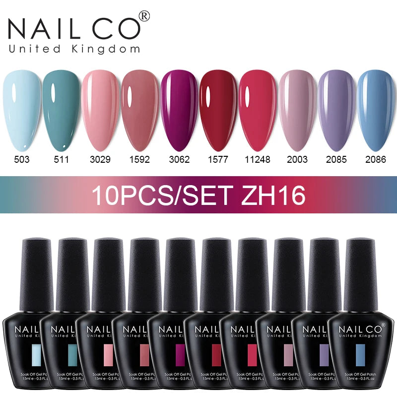 NAILCO Jelly Macarone Gel Polish Nail Art All Manicure Semi-permanent Qme NC-10H-ZH16