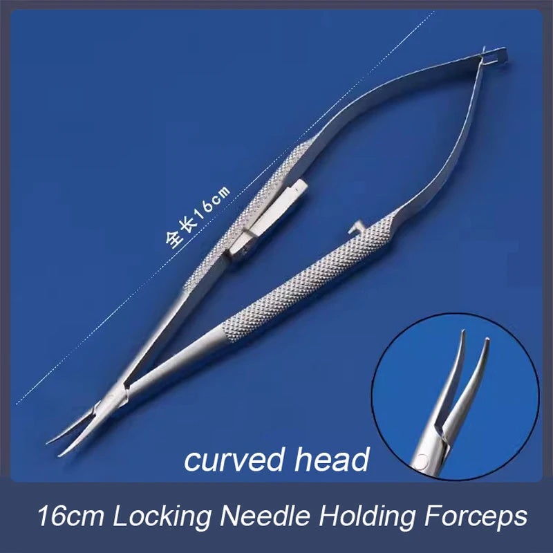 Barraquer Titanium Alloy Needle Holder Lock Curved Ophthalmic Qme l