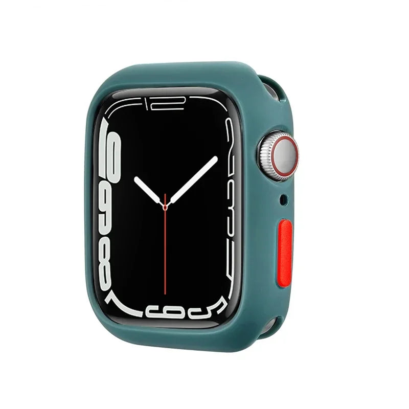 Candy Soft Silicone Case For Apple Watch Cover Ultra 9 8 7 6 Se 45mm 42mm 44mm 40mm 41mm 38mm rubber Protection watch for women Qme Official green Red 38mm