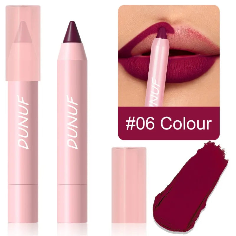 18 Colors Matte Lipstick Pen Soft Silky Velvet Lip Liner Pencil Sexy Full Color Lip Crayon Waterproof Lasting Beauty Maquillaje Qme 06