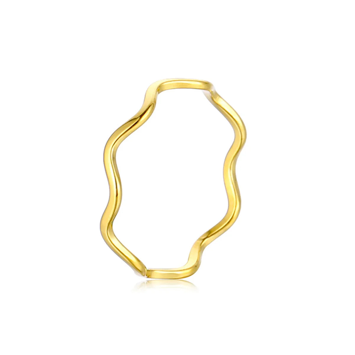 Fashion Simple Wave Ring Stainless Steel Women‘s Vintage Geometric Line Finger Rings Wedding Jewelry Gift for Lover Couple New Qme 2 10