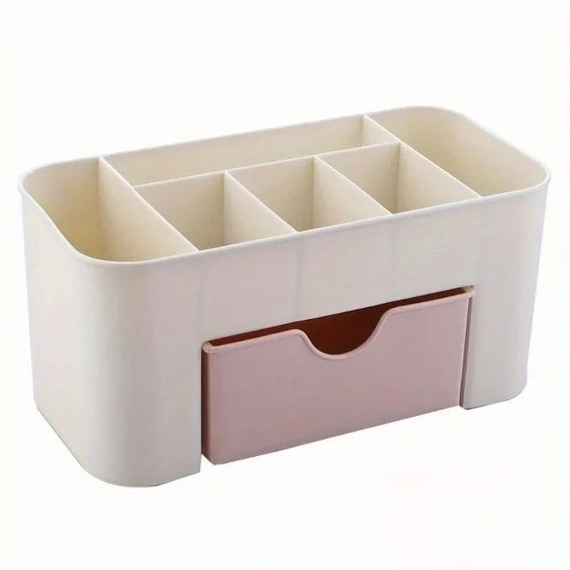 Nordic style desktop drawer-style cosmetic storage box -multi-layer makeup brush and jewelry storage box, with a transparent lid Qme
