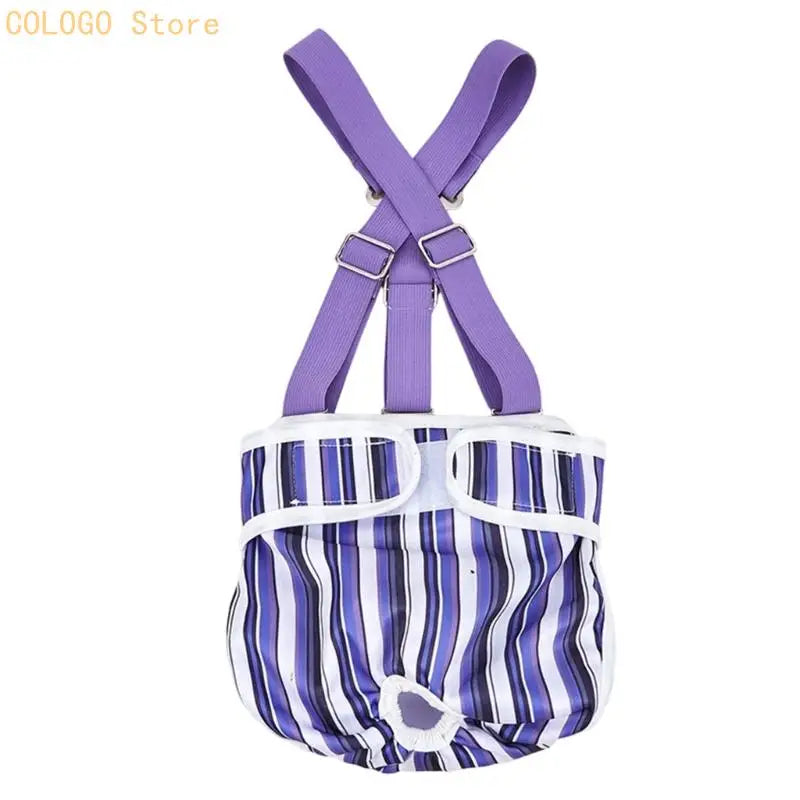 Pet Dog Suspenders Female Diaper Puppies Adjustable Harnesses Belly Qme for purple. stripes S. CN