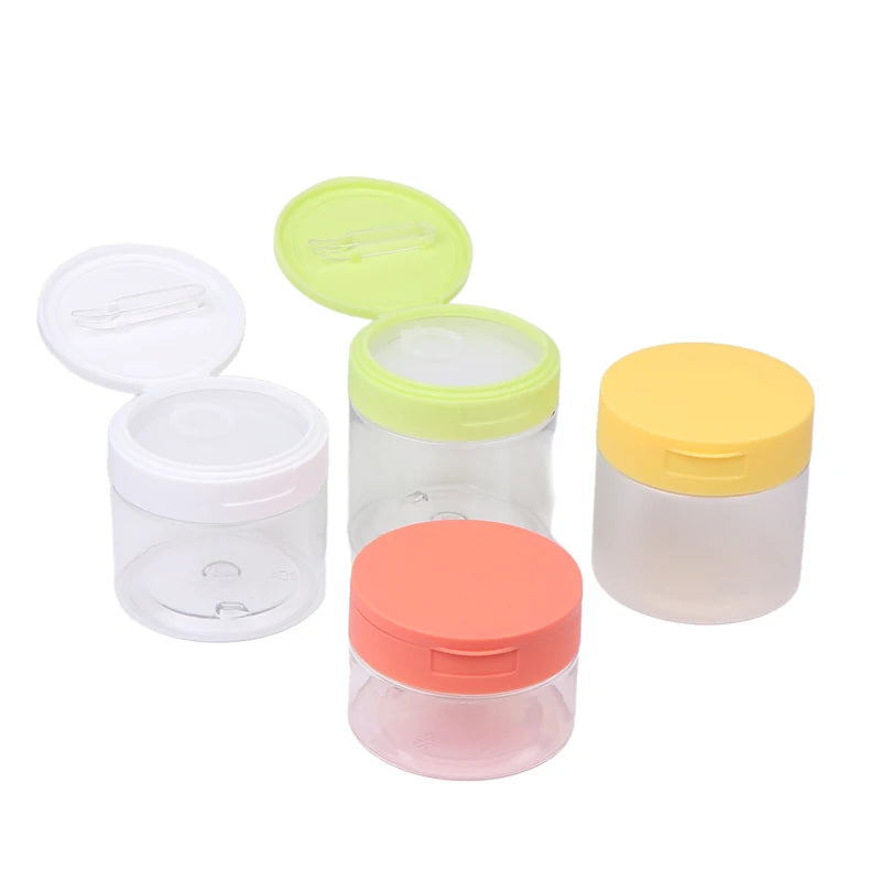 200- Makeup Remover Pad Jar Tweezers Round Clear Container Jars Empty Qme