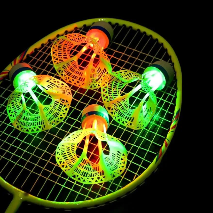 Glow-in-the-Dark LED Badminton Shuttlecocks (1/2/5 Packs): Windproof Design for Practice & Nighttime Play Qme