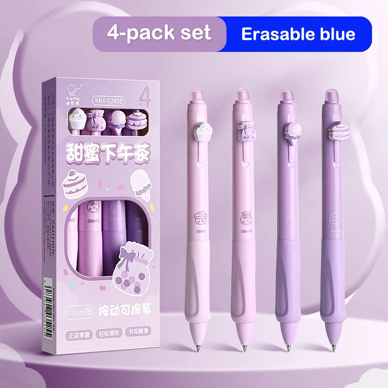 Box Cartoon Cute Erasable Gel Pen Creative Aesthetic Thermal Eraser Qme B Blue Ink