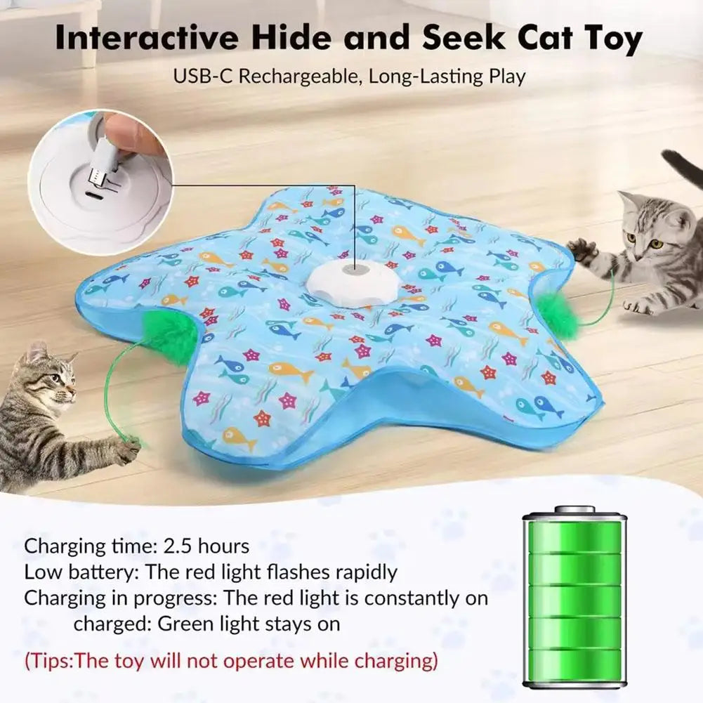 Interactive Cat Toys Automatic Turntable Pet Game Cover Moving Qme