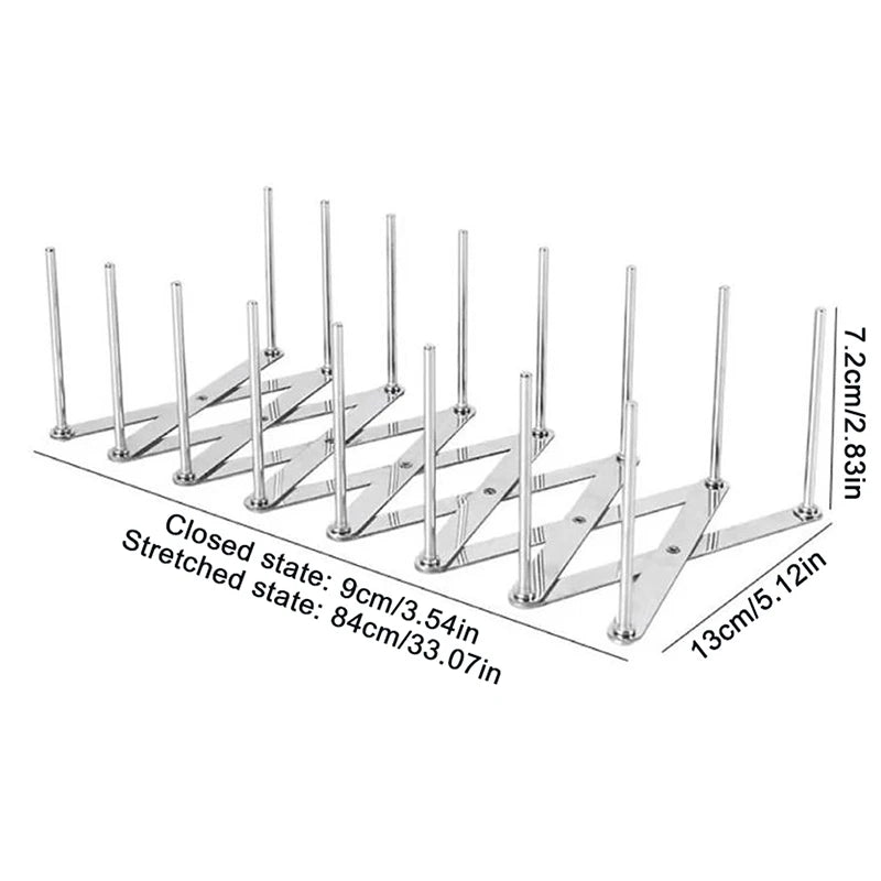 Kitchen Gadgets Pot Lid Rack Pan Organizer Retractable Foldable Qme L