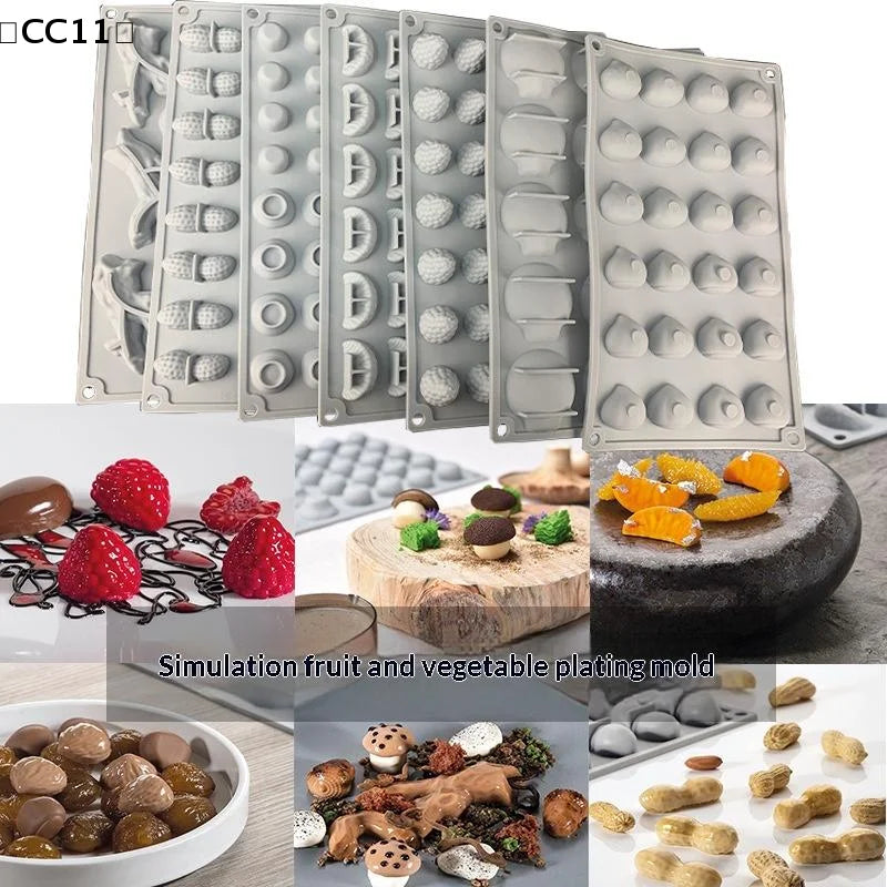 Chestnut Raspberry Peanut Mushroom Silicone Mold Fondant Cake DIY Qme