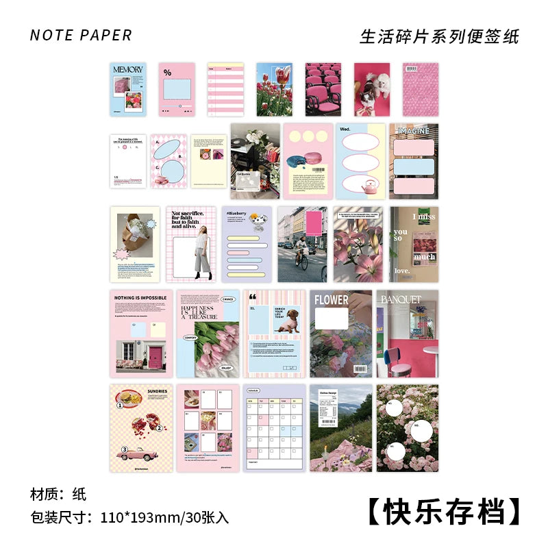 30pcs INS Daily fragments Photography style Material Paper for Junk Journal Decor DIY Scrapbooking Collage Stationery Supplies Qme 1