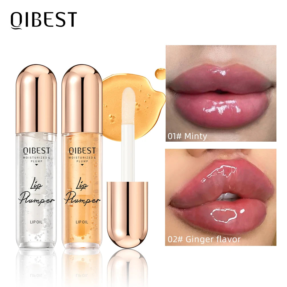 QIBEST Lasting Lip Plumper Oil Instant Volumising Enhancer Lip Serum Collagen Lip Volume Lipgloss Sexy Cosmetic Volume Increases Qme