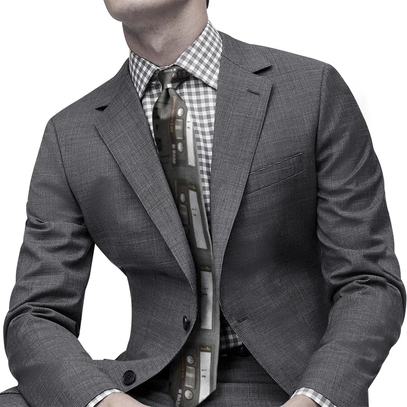 Interesting Old-fashioned Cassette Music Tape Tie Design Irregular Qme