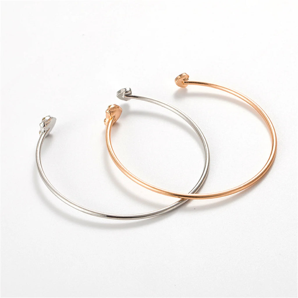 Cute Charm Bracelet Bangles Bijoux Fashion Love With Heart-Shaped Crystal Bracelet Double Opening Accessories Wholesales Qme