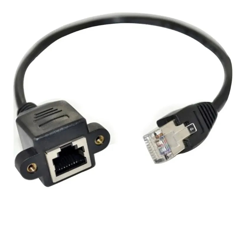 5pcs ESCAME 30cm 60cm Extension Network LAN Screw Cable Panel Male To Female Mount Ethernet Qme