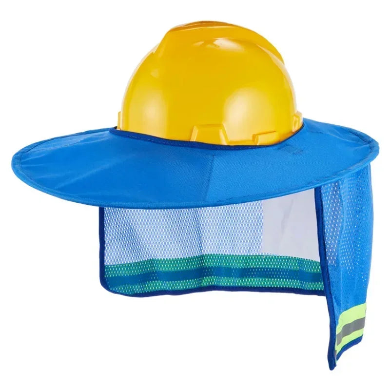 Summer practical mesh safety helmet cover with reflective stripe, neck cover, and sun visor Qme