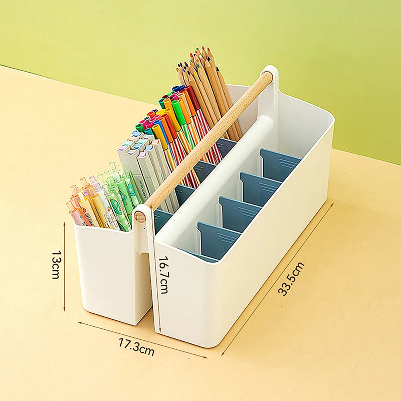Large Capacity Multifunctional Storage Holder School Office Portable Pen Holder Storage Box Desktop Sundries Storage Basket Qme A8