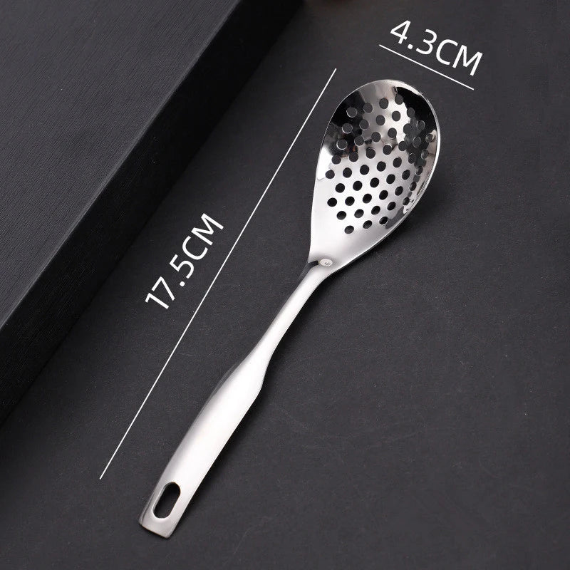 1Pc Stainless Steel Kitchen Spoon With Holes Cuisine Caviar Builder Roe Sauce Strainer Spoon Durable Kitchen Cooking Gadgets. Qme 1pc Colander Spoon