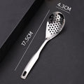 1Pc Stainless Steel Kitchen Spoon With Holes Cuisine Caviar Builder Roe Sauce Strainer Spoon Durable Kitchen Cooking Gadgets. Qme 1pc Colander Spoon