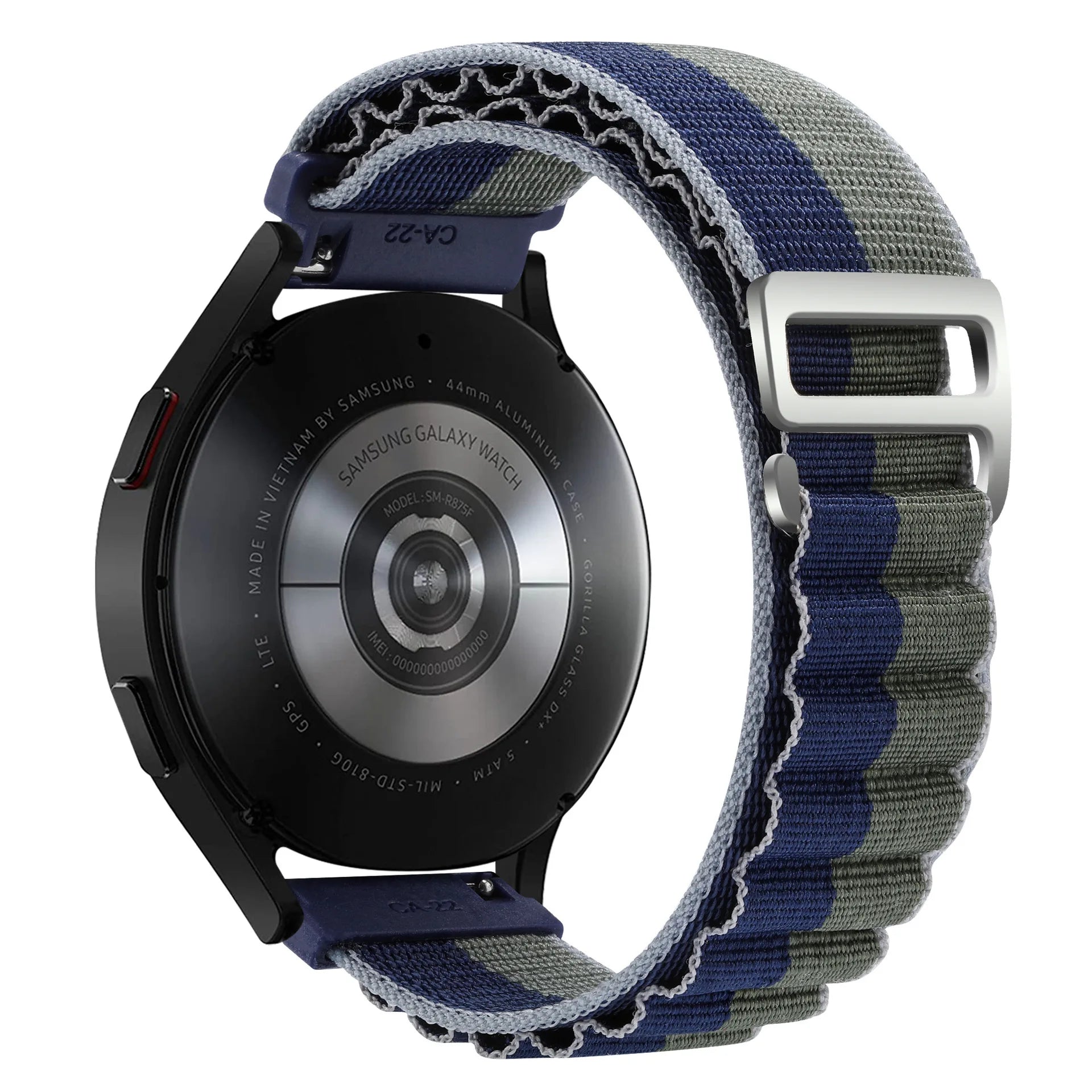 A Alpine Nylon Wrist Strap 18/20/22mm Outdoor Sport Sweatproof Compatible with Huawei Watch GT6 5 4 Samsung Watch Series 4-7 Qme MossGreen 20mm