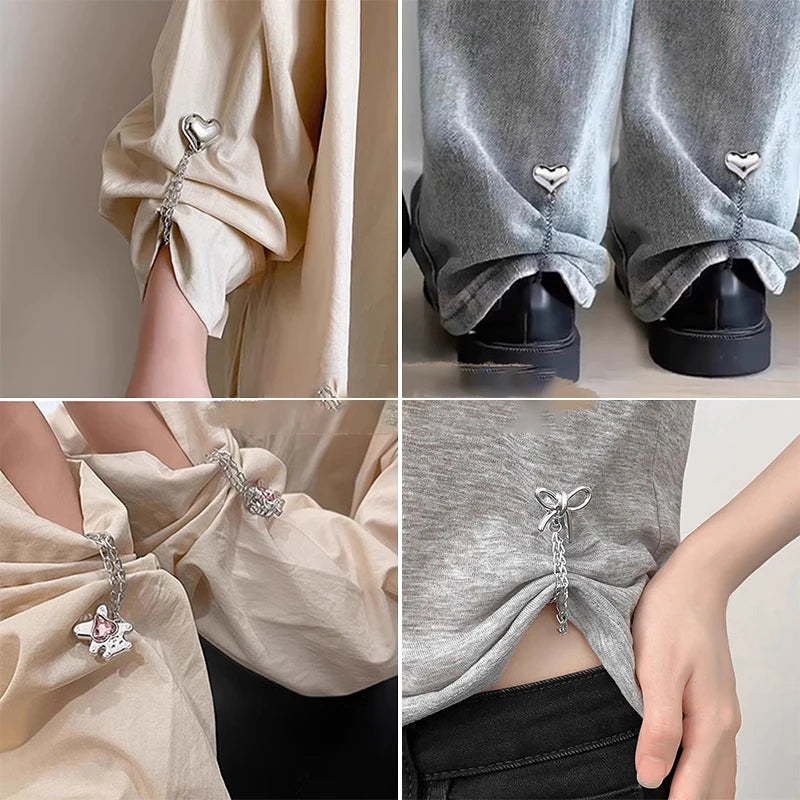 Women's Adjustable Clothes Clips Butterfly Decorations Instant Sleeve Qme