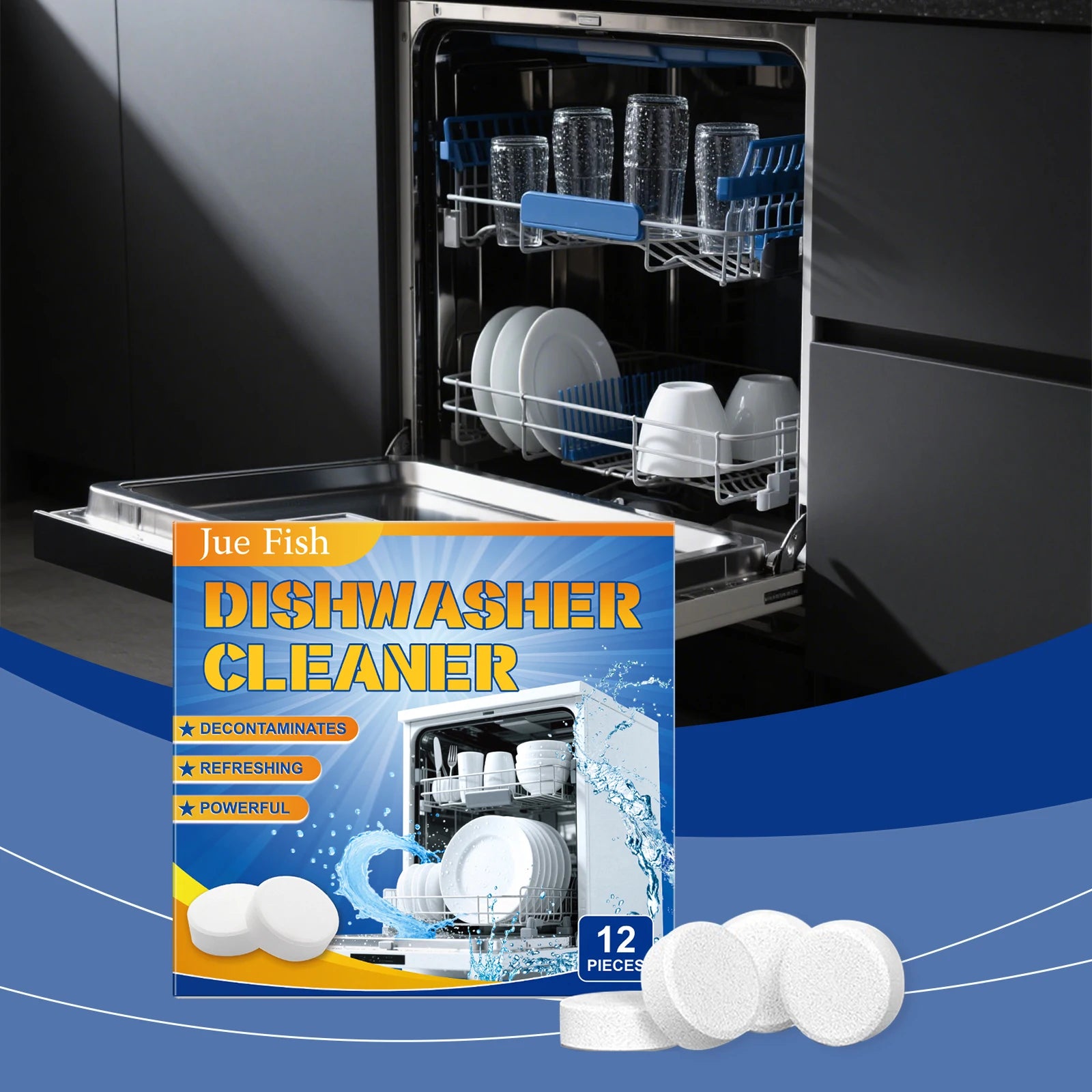 Dishwasher Cleaner Quickly Dissolving Oil Stain Reduce Odors Effectively Inhibit Bacterial Growth Remove Scale Detergent Tablets Qme