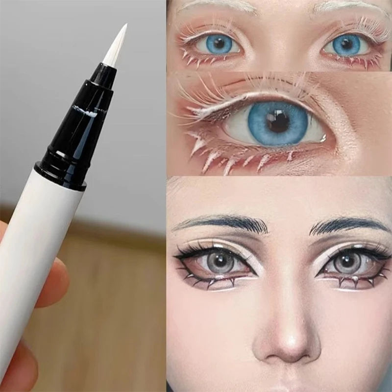 Matte White Eyeliner Liquid Pen Lying Silkworm Pencil Brighten Corners of Eyes Ultra-thin Waterproof Pigment Cosplay Eyeshadow Qme