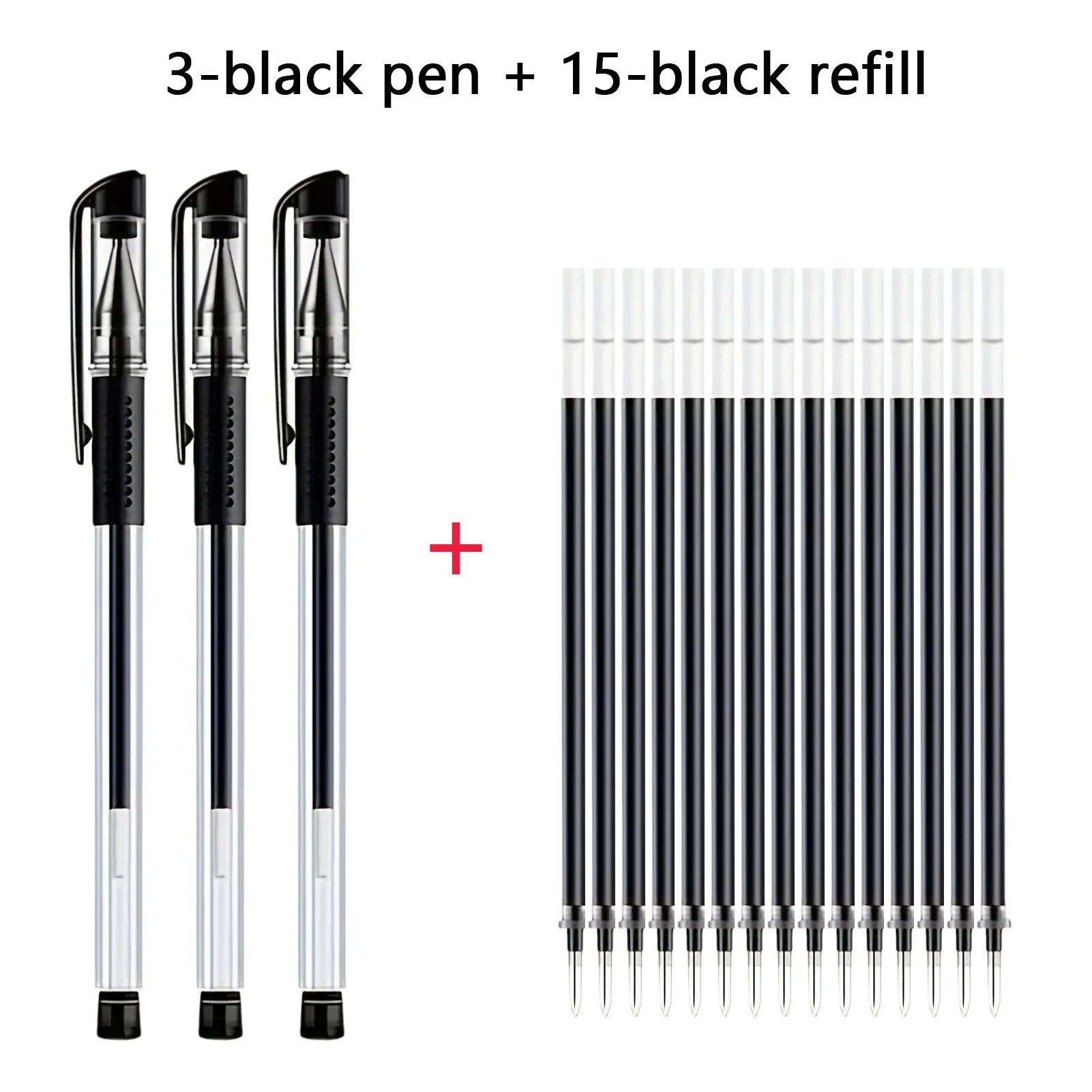 Gel Pen Set School Supplies Black Blue Red Ink,Bullet Tip 0.5mm,Ballpoint Pen Kawaii Pen Writing Tool School Office Stationery Qme black 18 pcs set