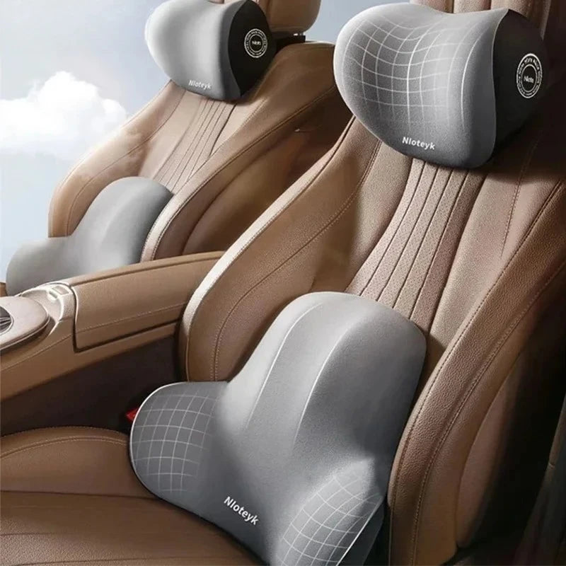 Memory Foam Car Neck Cushion Car Lumbar Support For Car Supplies Universal Neck Pillow Waist Cushion Car Seat Car Accessories Qme