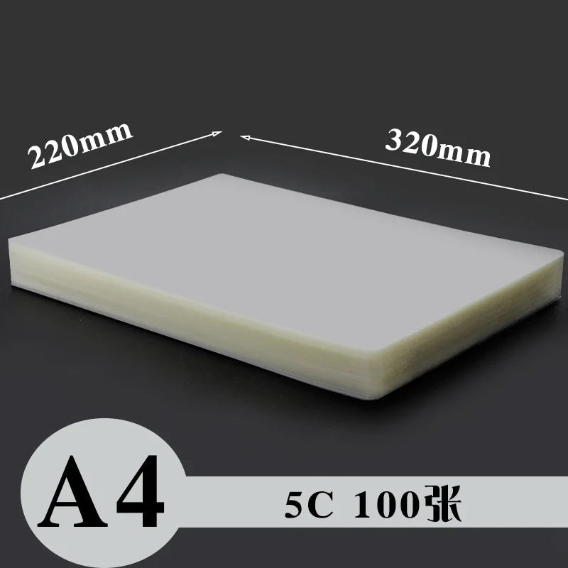 A4 A3 Thermal Laminating Sheets Waterproof Clear Transparent Laminator Film for Photos Documents Cards Protection 80-150mic Qme A4 5C