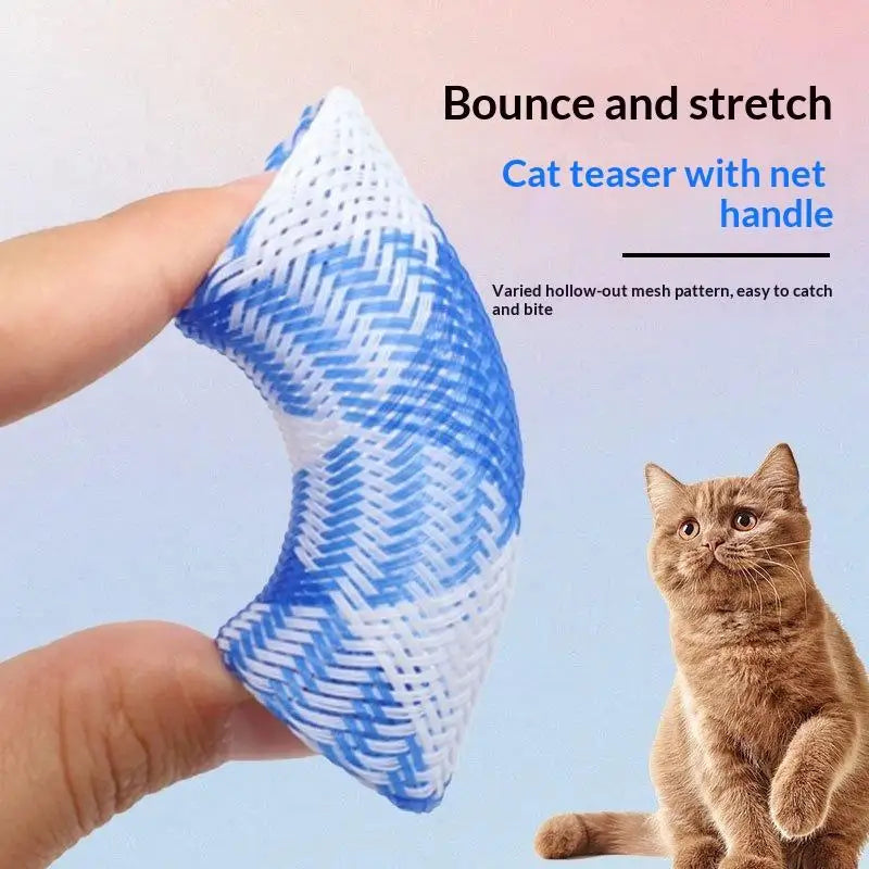 20 Colorful Cat Spring Toys Springy Mesh Stick Interactive Pet Toy Qme