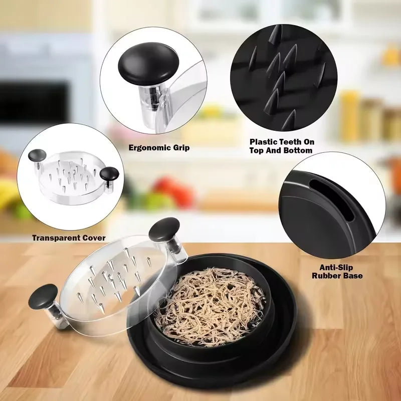 Large Chicken Breast Shredder Tool Visible Lid Meat Grinder For Chopping Chicken Beef Cabbage Vegetables Rotating Kitchen Tool Qme