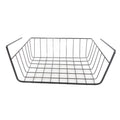 Under Shelf Wire Basket Fine Crafted Under Shelf Storage Basket Large Capacity All Metal for Pantry for Bookshelf for Office Qme L black