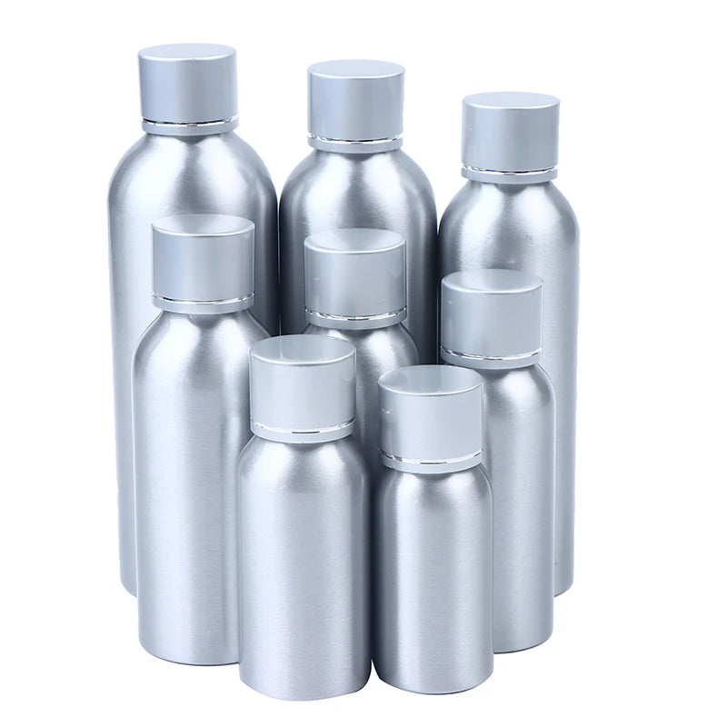 Silver Lid Aluminum Container Travel Bottle 30 50 60 100 120 150 200 Qme